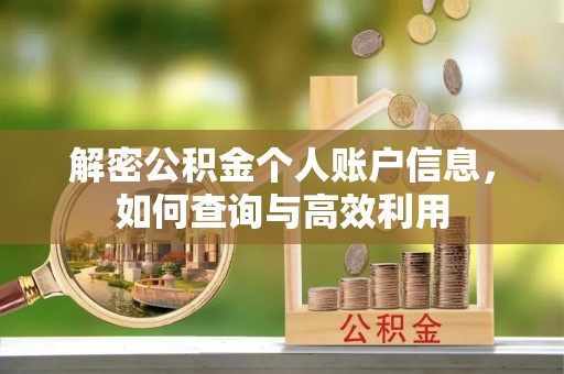 平遥解密公积金个人账户信息，如何查询与高效利用