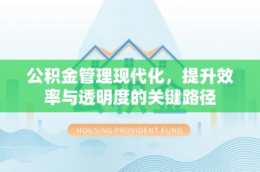 平遥公积金管理现代化，提升效率与透明度的关键路径